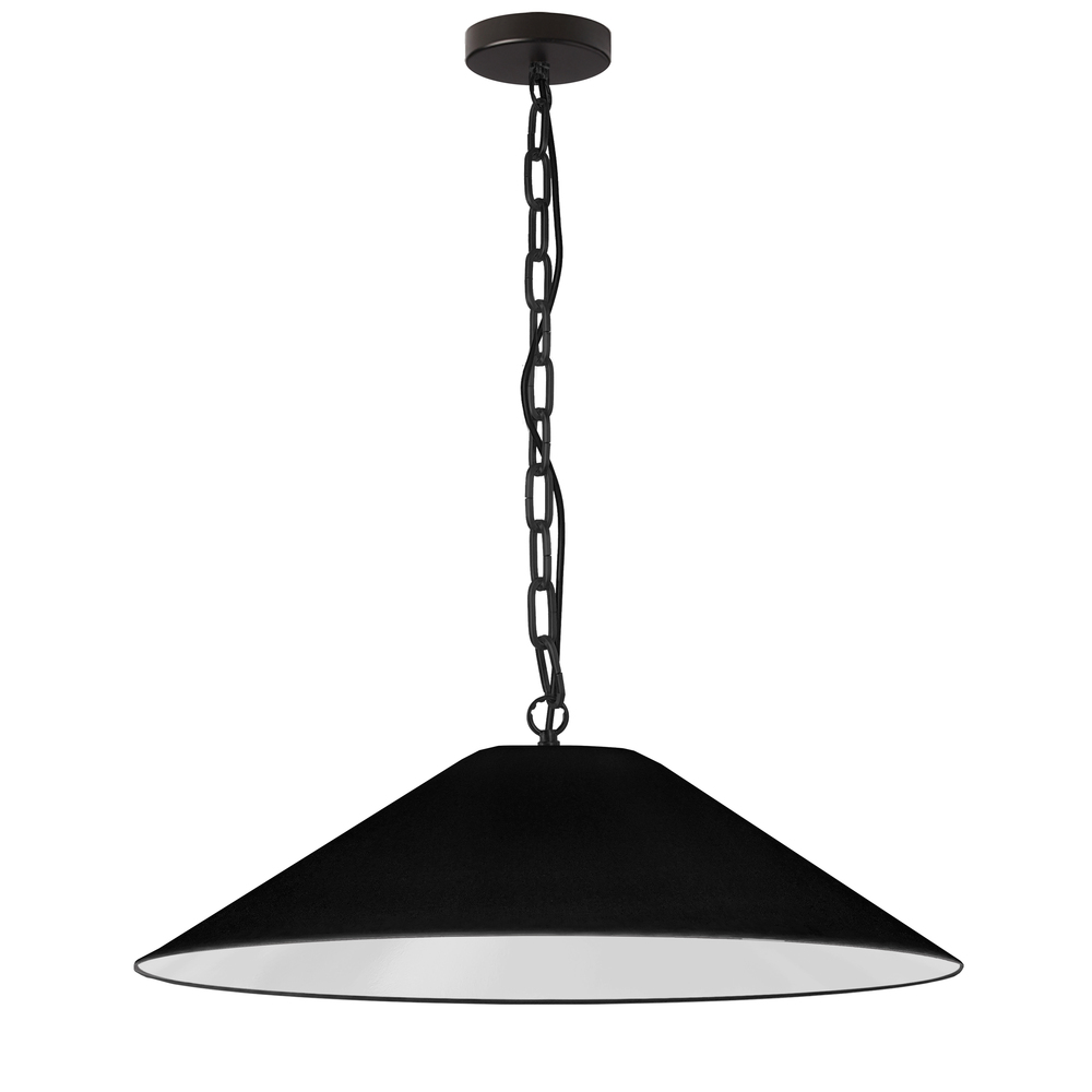 1LT Incandescent Pendant, MB w/ BK Shade