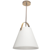 Dainolite POL-121P-AGB-WH - 1 Light Pendant in Aged Brass w/ Opal Glass