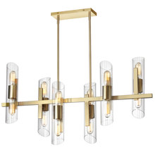 Dainolite SAM-4012HC-AGB - 12LT Horiz Chandelier, AGB w/ Clear Fluted Glass