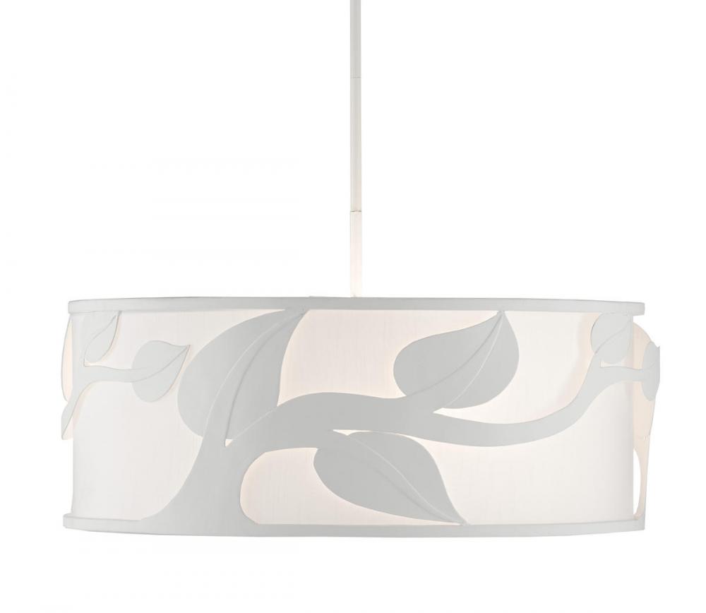 Plumeria White Drum Chandelier