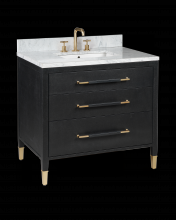 Currey 3800-0006 - Verona 36" Black Linen Vanity with Rectangular Undermount Sink